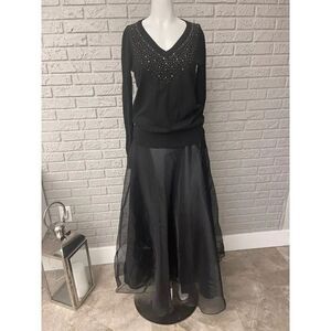 Vila Milano Black Embellish Wool Blend Sweater Size M